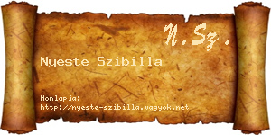 Nyeste Szibilla névjegykártya
